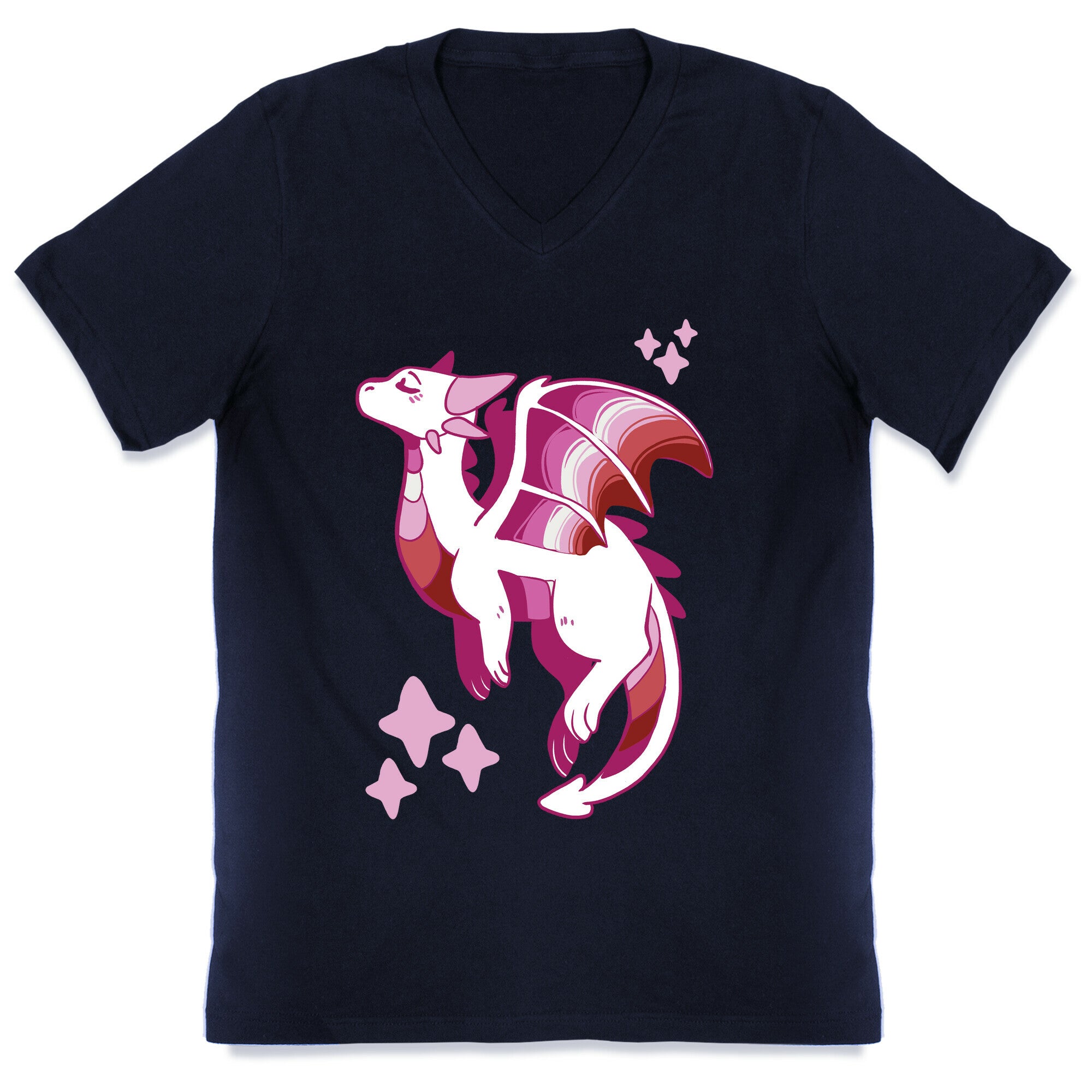 Lesbian Pride Dragon V-Neck